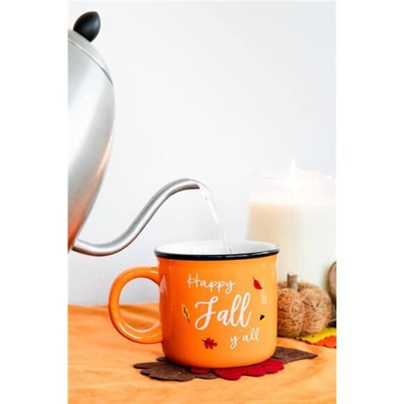 Happy Fall Y'all Mug, Autumn Coffee Mug, Home Dećor Accessories, Orange, 15oz - Picture 5 of 7
